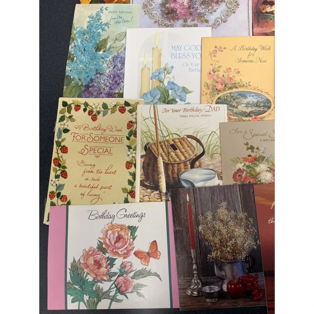 Vintage Birthday Cards Some Fronts ONLY Scrapbooking Crafts Decoupage Lot of 50+
